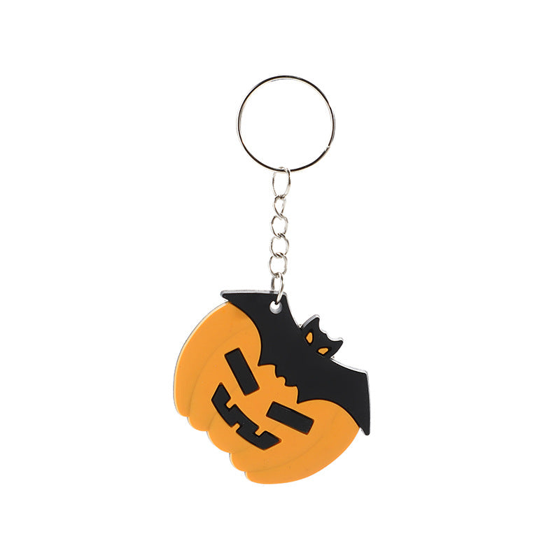 Wholesale 100pcs PVC Halloween Pumpkin Ghost Keychain